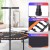 Everfit 51-Inch Hexagon Fitness Trampoline Rebounder with Adjustable Foam Handrail, Steel Frame, 150kg Capacity, Orange