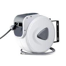 Giantz 10m Retractable Air Hose Reel, Wall Mount, 180° Swivel, UV-Resistant PVC, Auto Rewind, Quick-Connect Fittings