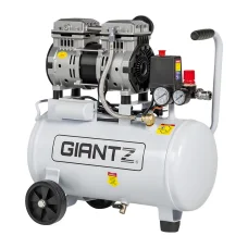 Giantz 24L Steel Air Compressor, 0.75HP Oil-Free, Quiet 58dB, Portable Tyre Inflator with 115PSI & 40