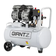 Giantz 30L Oil-Free Air Compressor, 0.75HP, 115PSI, Quiet 58dB, Portable Tyre Inflator for DIY & Tools