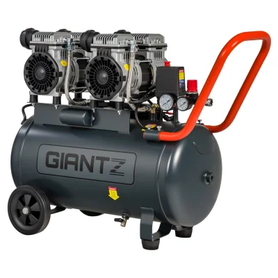 Giantz 50L Oil-Free Air Compressor, Quiet 3.0HP, Portable Tyre Inflator, 200L/Min, Steel, Ultra-Quiet, DIY