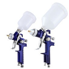 Giantz 2PC HVLP Spray Gun Set, Gravity Feed, 0.8mm & 1.4mm Stainless Nozzles, Aluminium Body, 600ml