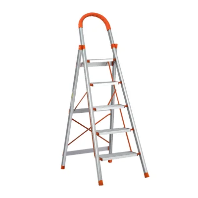 Giantz 5 Step Multi-Purpose Folding Ladder - Lightweight Aluminium, Non-Slip, Easy Grip, 150kg Capacity, Space-Saving