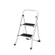 Giantz 2 Step Ladder - Lightweight Steel, Foldable, Non-Slip, Foam Handle, 150kg Capacity, Black/White, 1-Year Warranty