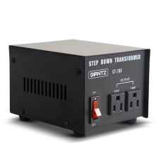 Giantz 200W Step Down Transformer 240V to 110V Converter | Pure Sine Output | Ultra Quiet & Portable with Bonus Fuses