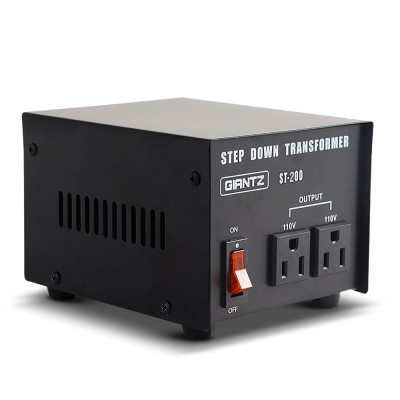 Giantz 200W Step Down Transformer 240V to 110V Converter | Pure Sine Output | Ultra Quiet & Portable with Bonus Fuses