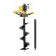 Giantz 74CC Heavy Duty Post Hole Digger, 300mm Petrol Auger Drill, 1.8m Max Depth, Steel, Anti-Vibration Handle