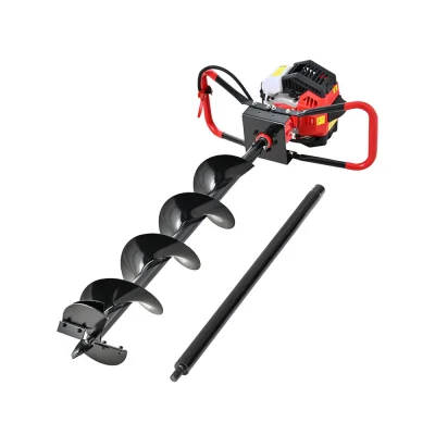 Giantz 65CC Petrol Post Hole Digger Auger Set, 200mm Heavy Duty Steel, 80cm Extension, Anti-Vibration Handle
