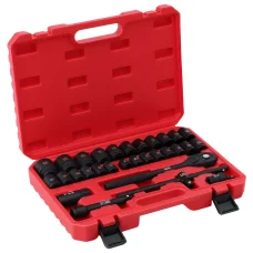 Giantz 30Pc 1/2" Drive Socket Set, Cr-V Steel, 8-32mm, 6 & 12-Point, Laser-Etched