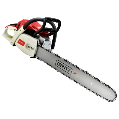 Giantz 92CC Petrol Chainsaw 24" Bar, 6.8HP E-Start, Commercial Grade, Low Kickback Chain, Easy Operation Design