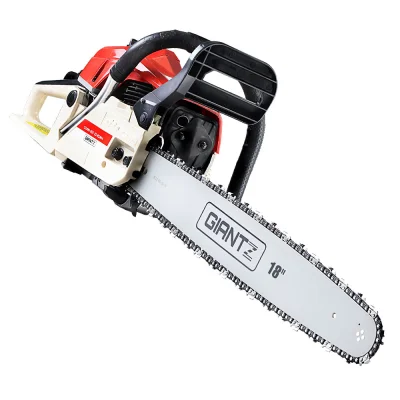 Giantz 75CC Chainsaw - 18" Bar, E-Start, Commercial Grade, Low Kickback, Robust Steel Chain, Oregon Chain Included