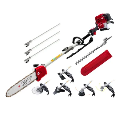 Giantz 40CC 4-Stroke 7-in-1 Pole Chainsaw Combo with Hedge Trimmer, Brush Cutter, Whipper Snipper & Extension Poles