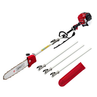 GIANTZ 65CC Pole Chainsaw 12in, 4.3m Reach, Petrol Engine, Anti-Vibration, Bonus Kit, Easy Start, Alloy Poles,