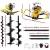 Giantz 74CC Petrol Post Hole Digger, Heavy Duty Steel Auger Drill Kit, 3 Auger Bits, 2 Extensions, Anti-Vibration