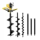 Giantz 74CC Petrol Post Hole Digger, Heavy Duty Steel Auger Drill Kit, 3 Auger Bits, 2 Extensions, Anti-Vibration