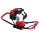Giantz 65CC Heavy-Duty Post Hole Digger Engine, Red - Pro-Series, Fast Start, Steel Build, Advanced Gearbox Design