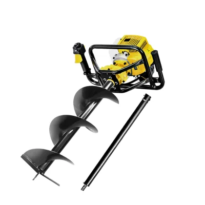 Giantz 92CC 300mm Petrol Post Hole Digger with 1.8m Depth, 2-Stroke Engine, 65Mn Steel Auger & Extension Kit