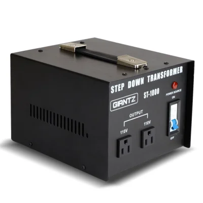 Giantz 1000W Step-Down Transformer, 240V to 110V, Pure Sine, Low Noise, Portable, Safe for USA Appliances in Australia
