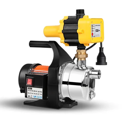 Giantz 1500W High-Pressure Garden Water Pump, Stainless Steel, Automatic Controller, Rain Tank Irrigation, Yellow