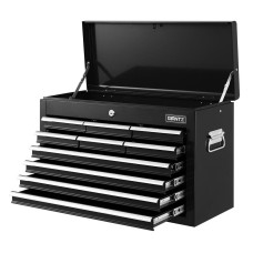 Giantz Black Steel 10 Drawer Tool Box Cabinet with Ball Bearing Slides and Lock - 75kg Capacity, Non-Slip Liners Giantz Black Steel 10 Drawer Tool Box Cabinet with Ball Bearing Slides and Lock - 75kg Capacity, Non-Slip Liners