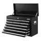 Giantz Black Steel 10 Drawer Tool Box Cabinet with Ball Bearing Slides and Lock - 75kg Capacity, Non-Slip Liners