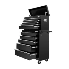 Giantz 14 Drawer Steel Tool Box Chest & Trolley, Lockable Garage Storage with 360° Castors, 61.5x33x112cm, Black