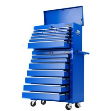 Giantz 16-Drawer Tool Chest & Trolley Cabinet, High Tensile Powder-Coated Steel, Blue, with Premium Locks & Castors Giantz 16-Drawer Tool Chest & Trolley Cabinet, High Tensile Powder-Coated Steel, Blue, with Premium Locks & Castors