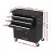 Giantz 3 Drawer Tool Box Chest Cabinet, Steel Garage Organiser, 68.5x33.5x74.5cm, Lockable, Wheels, Black