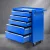Giantz 5 Drawer Steel Tool Box Trolley - Blue, 75kg Capacity, Lockable, Non-Slip Liners, 360° Castor Wheels, 61