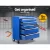 Giantz 5 Drawer Steel Tool Box Trolley - Blue, 75kg Capacity, Lockable, Non-Slip Liners, 360° Castor Wheels, 61