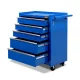 Giantz 5 Drawer Steel Tool Box Trolley - Blue, 75kg Capacity, Lockable, Non-Slip Liners, 360° Castor Wheels, 61