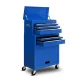 Giantz 7 Drawer Tool Box Cabinet Chest Trolley - Durable Steel, Lockable, Ball-Bearing Slides, Blue, 62x33x98cm