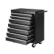 Giantz 7 Drawer Black Steel Tool Box Cabinet Chest Trolley with Lockable Castors, Ball-Bearing Slides & 100kg Capacity