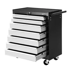 Giantz 7 Drawer Steel Tool Box Cabinet Chest Trolley with Lockable Castors, 100kg Capacity, Grey - 1 Year Warranty