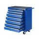 Giantz 7 Drawer Steel Tool Box Cabinet Trolley, 100kg Capacity, Lockable, Non-Slip Liners, Blue, 61.5x33x72