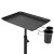 Embellir Salon Trolley Cart, Aluminium, Black, 59x59x72.5-108.5cm, 5-Wheel Rolling Tray for Beauty & Haird