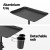 Embellir Salon Trolley Cart, Aluminium, Black, 59x59x72.5-108.5cm, 5-Wheel Rolling Tray for Beauty & Haird