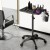 Embellir Salon Trolley Cart, Aluminium, Black, 59x59x72.5-108.5cm, 5-Wheel Rolling Tray for Beauty & Haird