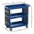 Giantz 3-Tier Steel Tool Cart with Pegboard, Hooks, Screwdriver Bay, 150kg Capacity, 79x35.5x77cm, Blue