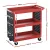 Giantz 3-Tier Steel Tool Cart with Pegboard, Hooks, Screwdriver Bay, 150kg Capacity, Red, 79x35.5x77cm,