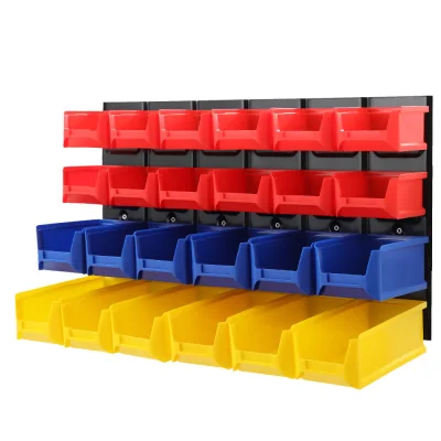 Giantz 24-Bin Wall Mounted Storage Rack with Louvred Steel Backboard, Adjustable Bin Sizes, and Easy Installation