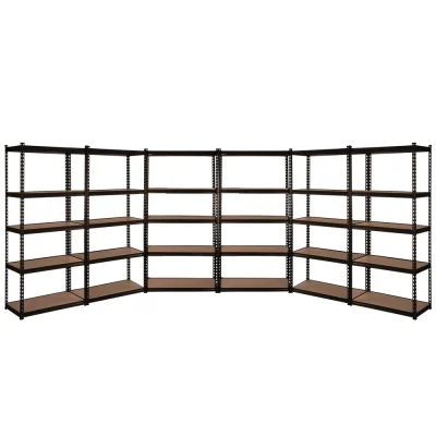 Giantz 6x1.5M Heavy-Duty Garage Shelving Rack – 750kg Capacity, Adjustable Steel Shelves, Easy Assembly, Matte Black