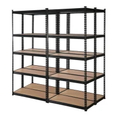 Giantz 5-Tier Garage Shelving Unit - Heavy Duty Steel, 200kg Per Shelf, Adjustable Height, 90x40x180cm, Matte Black