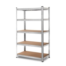 Giantz 1.8M Heavy-Duty Steel Storage Shelving Rack, Adjustable 5-Tier Design, 200kg Capacity Per Shelf, Silver Finish Giantz 1.8M Heavy-Duty Steel Storage Shelving Rack, Adjustable 5-Tier Design, 200kg Capacity Per Shelf, Silver Finish
