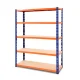 Giantz 1.8M Heavy-Duty Garage Shelving Rack, 200kg/Tier Capacity, Adjustable Steel, Boltless, Orange & Blue
