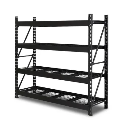Giantz 2Mx2M Black Steel Garage Shelving Rack - 800kg Capacity, Adjustable Beams, Easy Assembly, 1-Year Warranty