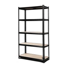 Giantz 1.5M Heavy-Duty Black Steel Garage Shelving Rack with Adjustable Beams, 750kg Capacity, Easy Assembly