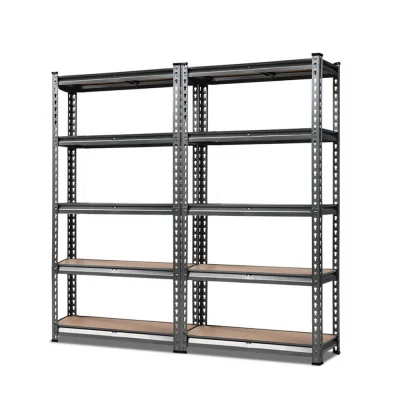 Giantz 2x1.5M Steel Shelving Unit - Heavy-Duty 5-Tier Adjustable Storage Rack, 750kg Capacity, Matte Charcoal, Boltless