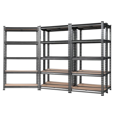 Giantz 5x1.5M Heavy-Duty Adjustable Garage Shelving Rack - Steel Construction, 750kg Capacity, Charcoal Finish