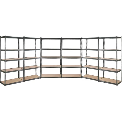 Giantz 6-Pack 6X1.5M Garage Shelving Rack - Heavy-Duty Steel, Adjustable, 750kg Capacity, Easy Assembly, 5 Shelves